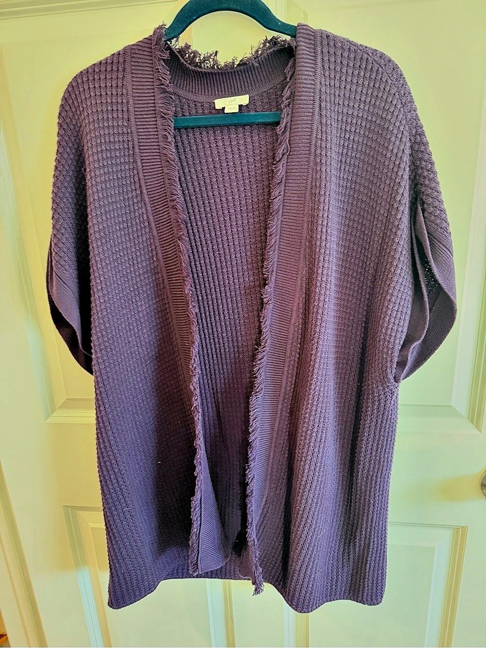 J. Jill Purple Fringe Cardigan
